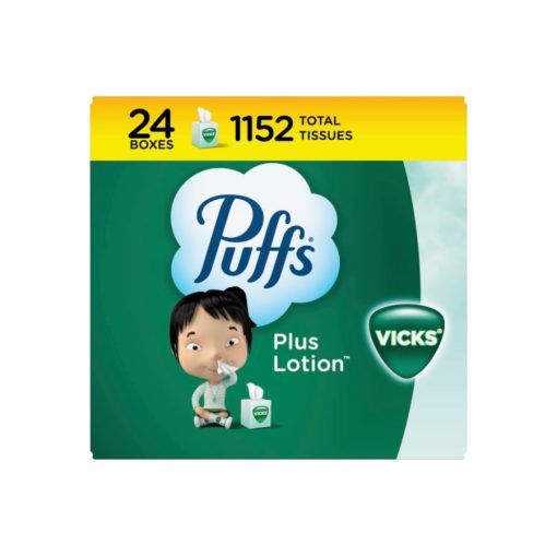 Puffs Plus Lotion With The Scent Of Vicks Facial Tissues, 24 Cube Boxes (48 Tissues per Box) - Image 2